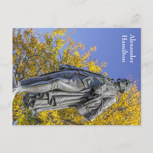 Cartão Postal Estátua de Alexander Hamilton (Frente)