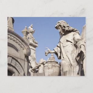 Cartão Postal Estátua de Ângulo Fechada no Cemitério La Recoleta