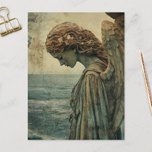 Cartão Postal Estátua de Anjo com Pátina