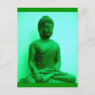 Cartão Postal Estátua de Bronze Verde Buda por Sharles