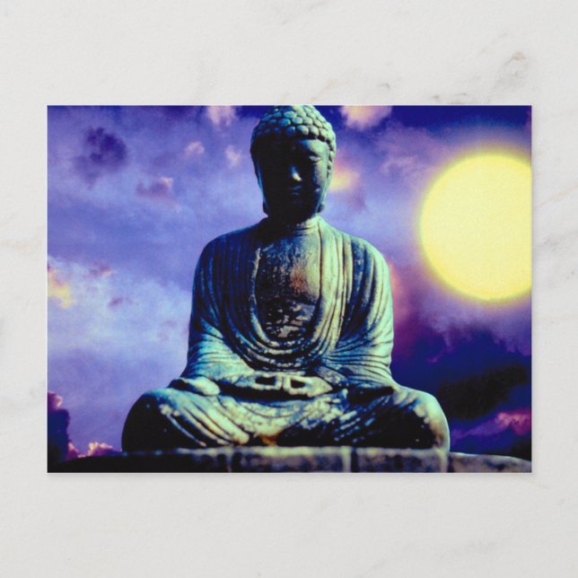 Cartão Postal Estátua de Buda com sol (Frente)