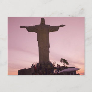 Cartão Postal Estátua de Cristo no Corcovado, perto da periferia