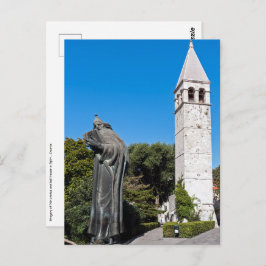 Cartão Postal Estátua de Gregory de Nin em Split - Dalmácia, Cro