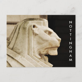 Cartão Postal Estátua de leões em Nottingham