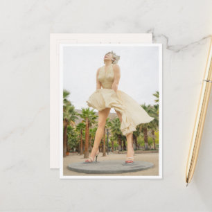 Cartão Postal Estátua de Marilyn Monroe Palm Springs Retro