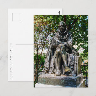 Cartão Postal Estátua de Montaigne no Square Paul Painleve em Pa