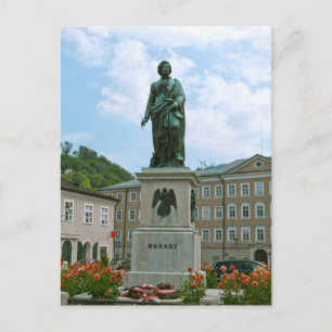 Cartão Postal Estátua de Mozart em Salzburg