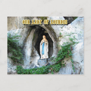 Cartão Postal Estátua de Nossa Senhora de Lourdes, Lourdes, Fran