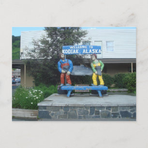 Cartão Postal Estátua De Peixe Em Kodiak Alaska