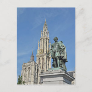 Cartão Postal Estátua de Peter Paul Rubens em Antuérpia, Bélgica