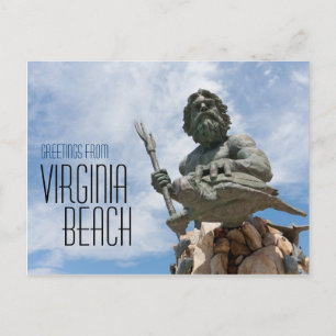Cartão Postal Estátua de Praia do King Neptune Virginia