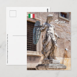 Cartão Postal Estátua de São Miguel no Castel Sant'Angelo - Roma