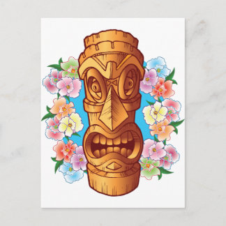 Cartão Postal Estátua de Tiki dos desenhos animados