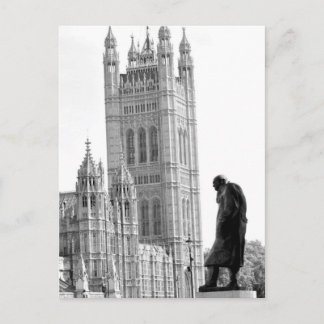 Cartão Postal Estátua de Winston Churchill em Londres