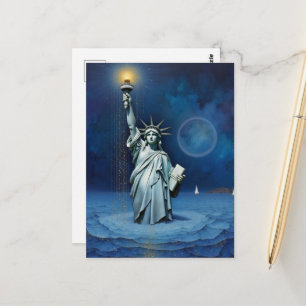 Cartão Postal Estátua derretida da Liberdade