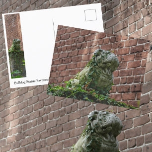 Cartão Postal Estátua do Bulldog Savannah Geórgia Fotográfica