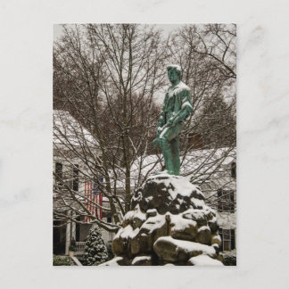 Cartão Postal estátua do Capitão Parker no Batlegreen Lexington