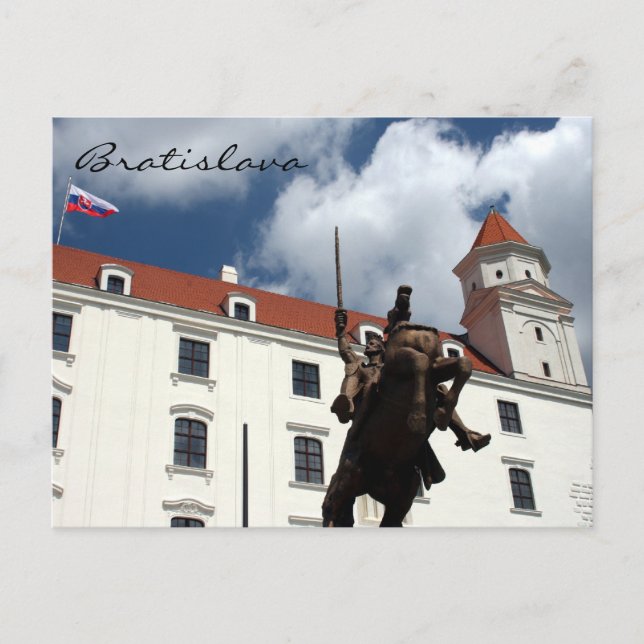 Cartão Postal estátua do castelo de bratislava (Frente)