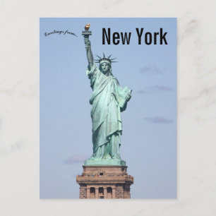 Cartão Postal Estátua do Céu Azul Liberdade Nova York Estados Un