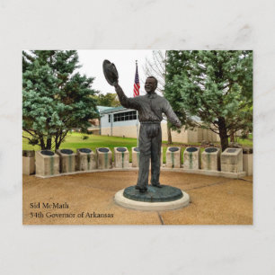 Cartão Postal Estátua do Governador do Arkansas Sid McMath