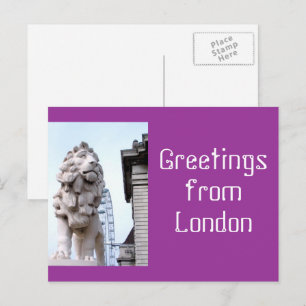 Cartão Postal Estátua do leão de Londres