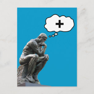 Cartão Postal Estátua do Pensador de Rodin - Pense Positivo