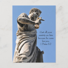 Cartão Postal Estátua do santo Peter em Roma, Itália