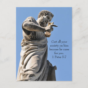 Cartão Postal Estátua do santo Peter em Roma, Itália