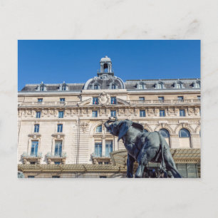 Cartão Postal Estátua elefante fora do museu d'Orsay em Paris