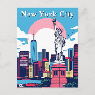 Cartão Postal Estatua Retro de Quadrinhos Pop Art Nova York