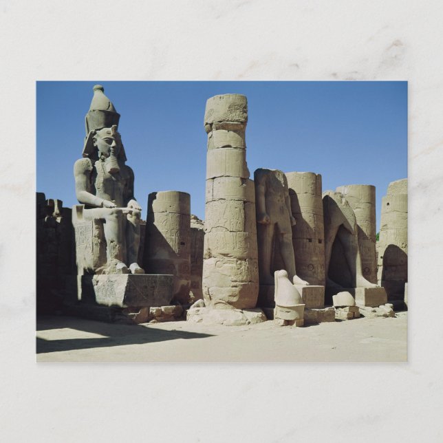 Cartão Postal Estátua sentada de Ramsés II (Frente)