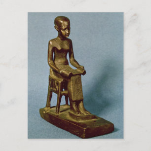 Cartão Postal Estátua sentada do Imhotep com uma estátua aberta