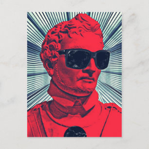 Cartão Postal estátua vermelha do hipster