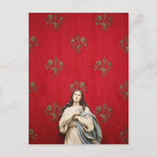 Cartão Postal Estátua virgem numa igreja de Spaccanapoli, Nápole