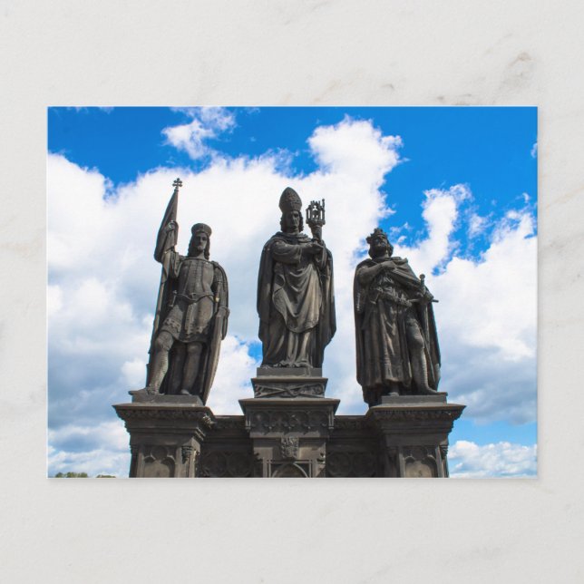 Cartão Postal Estatuagens em Charles Bridge (Frente)