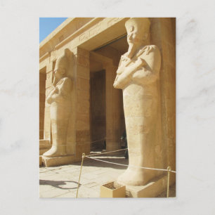 Cartão Postal estátuas osírias de Hatshepsut - faraó fêmea
