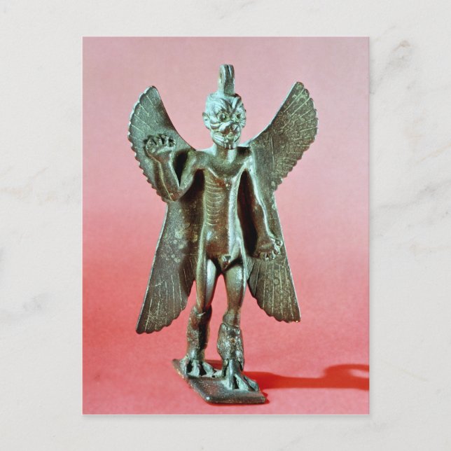 Cartão Postal Estatueta de Pazuzu, um demônio assírio do vento (Frente)