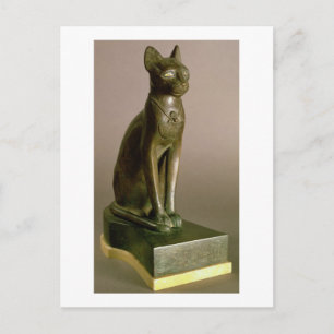 Cartão Postal Estatueta de um gato que representa a deusa Bastet