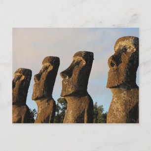 Cartão Postal Estatuetas da Cabeça da Ilha da páscoa