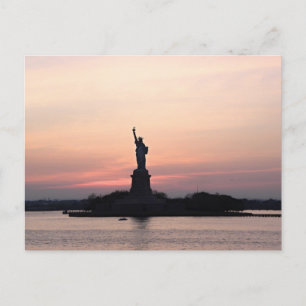 CARTÃO POSTAL ESTATUTO DA LIBERDADE NYC SUNSET POSTCARDS