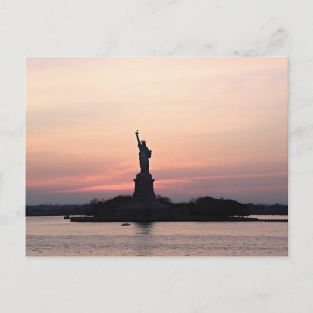 CARTÃO POSTAL ESTATUTO DA LIBERDADE NYC SUNSET POSTCARDS (Frente)