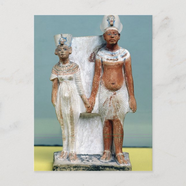 Cartão Postal Estatuto de Amenophis IV e Nefertiti (Frente)