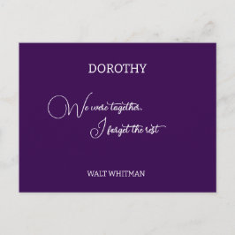 Cartão Postal Estávamos juntos Walt Whitman personalizado