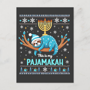 Cartão Postal Este é meu pijama judeu Hanukkah suéter feio