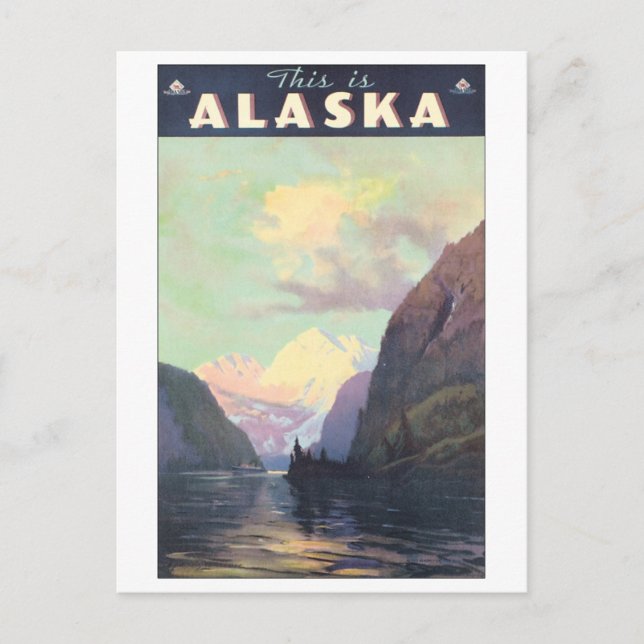 Cartão Postal Este é o Alaska Viagens vintage (Frente)