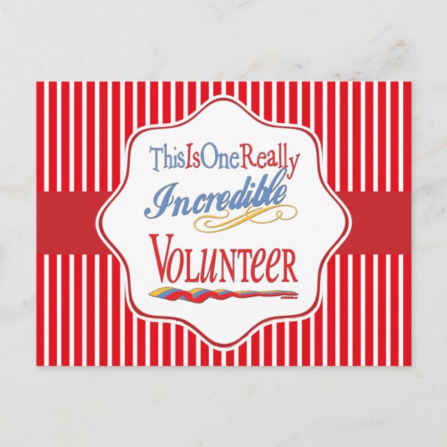 Cartão Postal Este É Um Presente De Voluntário Incrível (Frente)