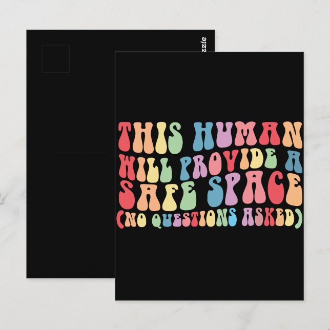 Cartão Postal Este Humano Fornecerá Um Espaço Seguro Gay LGBTQ (Frente/Verso)