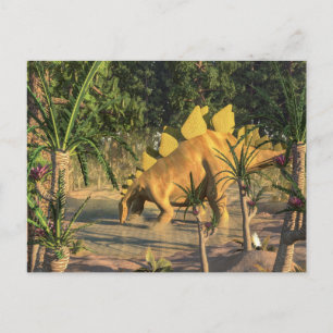 Cartão Postal Estegossauro dinossauro - renderização 3D