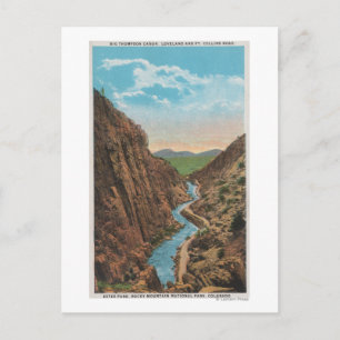 Cartão Postal Estes Park, CO - Vista do Big Thompson Canon