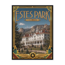 Estes Park Colorado Arte Deco Vintage Era Dourada